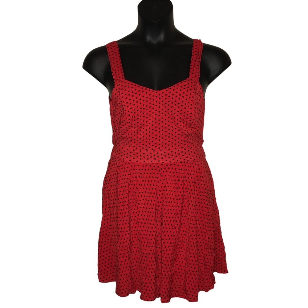 Red and Black Polka Dot Fit & Flare Dress